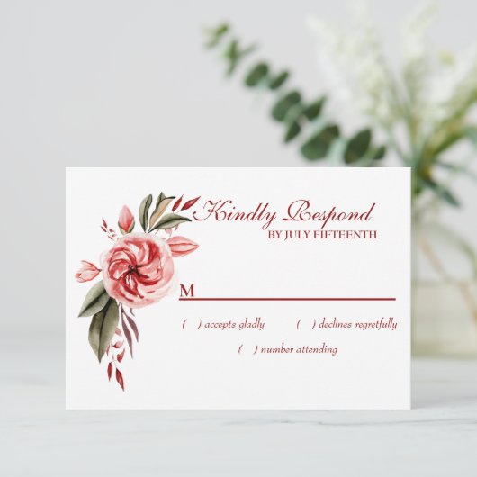 Koraal en witvis RSVP kaartje (Staand voorkant)