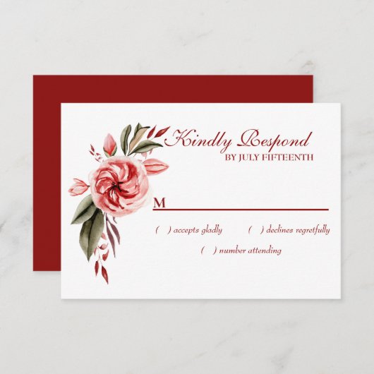 Koraal en witvis RSVP kaartje (Voorkant / Achterkant)