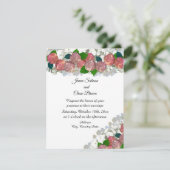 Koraal en zalm Gemengde bloemen Weddenschap Kaart (Staand voorkant)