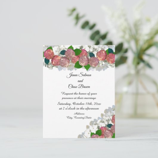 Koraal en zalm Gemengde bloemen Weddenschap Kaart (Staand voorkant)