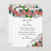 Koraal en zalm Gemengde bloemen Weddenschap Kaart (Voorkant / Achterkant)