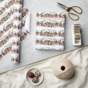 Koraal- en zalmflessenpakpapier cadeaupapier