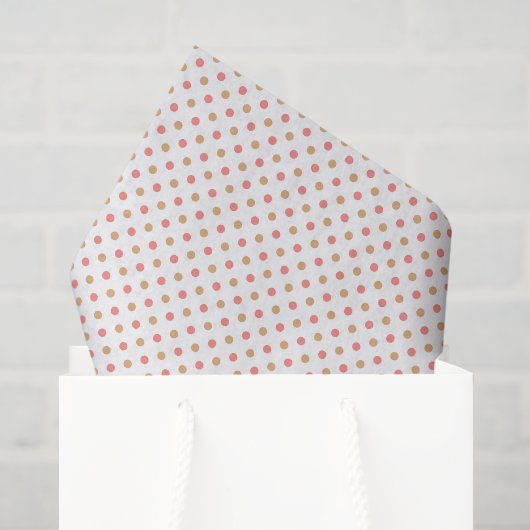 Koraal en Zand Stippenpatroon Tissuepapier (Cadeauzakje)