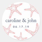 Koraal- en zeemeervis - Aangepast huwelijk Ronde Sticker (Voorkant)