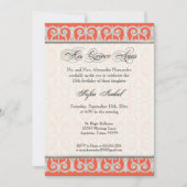 Koraal en zilver, diamanten en kant, Mis Quince An Kaart (Voorkant)