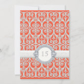 Koraal en zilver, diamanten en kant, Mis Quince An Kaart (Achterkant)