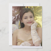 Koraal en zilver Quinceanera foto uitnodiging (Achterkant)