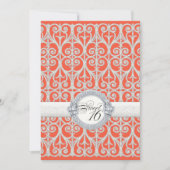 Koraal en zilverdiamanten en kant, zoet zestien 16 kaart (Voorkant)