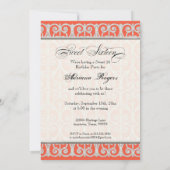 Koraal en zilverdiamanten en kant, zoet zestien 16 kaart (Achterkant)