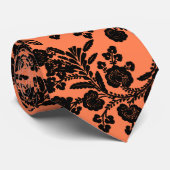Koraal en zwart cadeau stropdas (Opgerold)