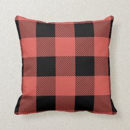  koraal en zwarte buffel kussen