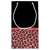 Koraal- en zwarte jaguar-printplaat met naam klein cadeauzakje (Achterkant)