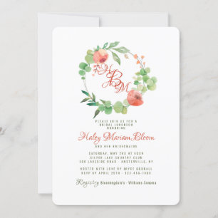 Koraal Essence Bridal Luncheon Shower Kaart