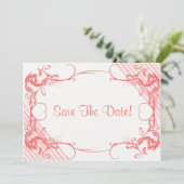 Koraal Fancy sparen de Datum Save The Date (Staand voorkant)