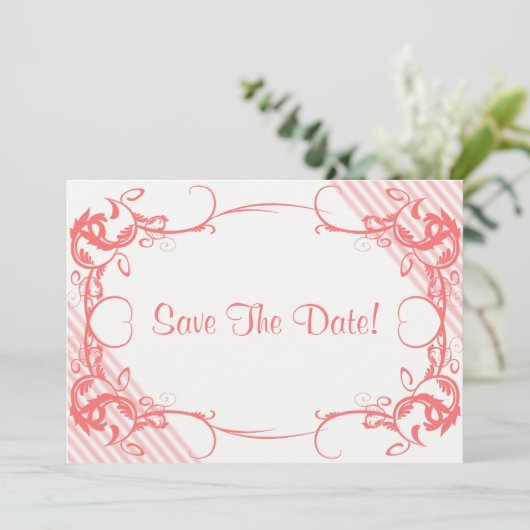 Koraal Fancy sparen de Datum Save The Date (Staand voorkant)