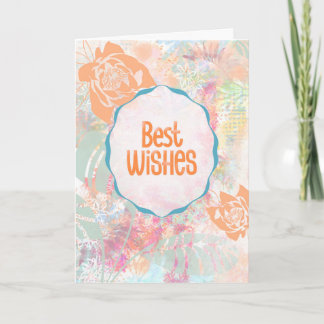 Koraal Fiesta Bloesems Beste Wensen Gefeliciteerd Kaart
