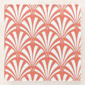 Koraal Fizz en witte fans Glazen Onderzetter (Voorkant)