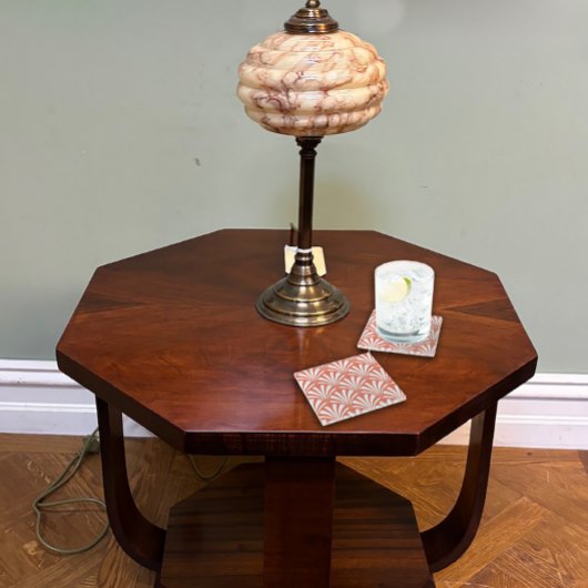 Koraal Fizz en witte fans Glazen Onderzetter