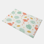 Koraal Flamingo Tropisch Blad Patroon Deurmat (Schuin)