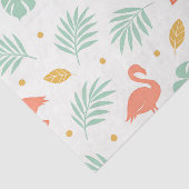 Koraal Flamingo Tropisch Blad Patroon Tissuepapier (Detail)