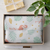 Koraal Flamingo Tropisch Blad Patroon Tissuepapier (Geschenk)