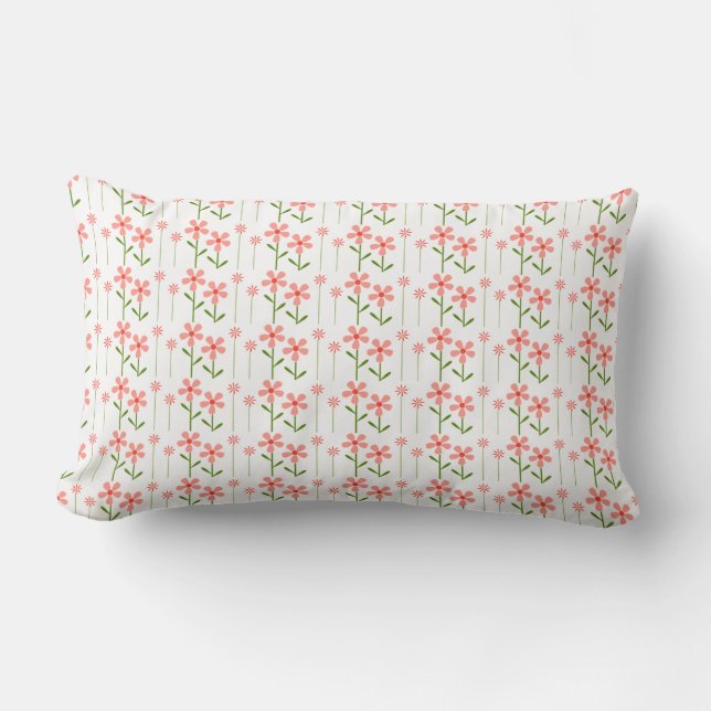 Koraal Floral American MoJo Lumbar Pillow Kussen (Voorkant)