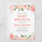  Koraal Floral Baby Brunch Peach Waterverf   Kaart (Voorkant)