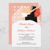 Koraal Floral Bride Bridal Shower Kaart (Voorkant / Achterkant)