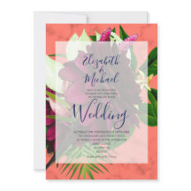 Koraal Floral Burgundy Elegant modern huwelijk