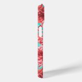 Koraal Floral Patroon en Monogram Case-Mate iPhone Case (Achterkant / Rechts)