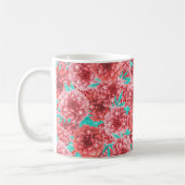 Koraal Floral Patroon en Monogram Koffiemok (Links)
