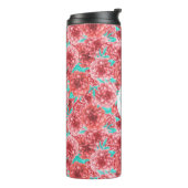 Koraal Floral Patroon en Monogram Thermosbeker (Gedraaid links)