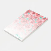 Koraal Floral Patroonverloop Post-it® Notes (Schuin)