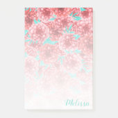 Koraal Floral Patroonverloop Post-it® Notes (Voorkant)