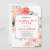 Koraal Floral Peach Modern 2023 Afstudeerder Party Kaart (Voorkant)