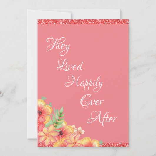  koraal Floral Pink Weddenschap Bedankkaart (Voorkant)