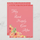  koraal Floral Pink Weddenschap Bedankkaart (Voorkant / Achterkant)