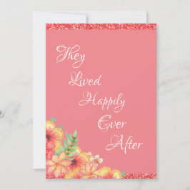  koraal Floral Pink Weddenschap Bedankkaart