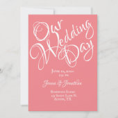  koraal Floral Pink Weddenschap Kaart (Voorkant)