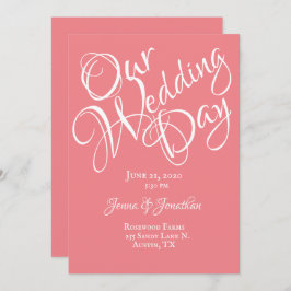  koraal Floral Pink Weddenschap Kaart