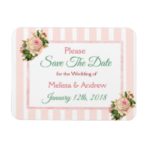 Koraal Floral Save the Date Wedding Magnet