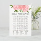 Koraal Floral Vrijgezellenfeest Word Search Game K Kaart (Staand voorkant)