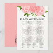 Koraal Floral Vrijgezellenfeest Word Search Game K Kaart (Voorkant / Achterkant)