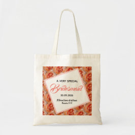 Koraal Floral Weddenschap Christelijke Bridesmaid Tote Bag