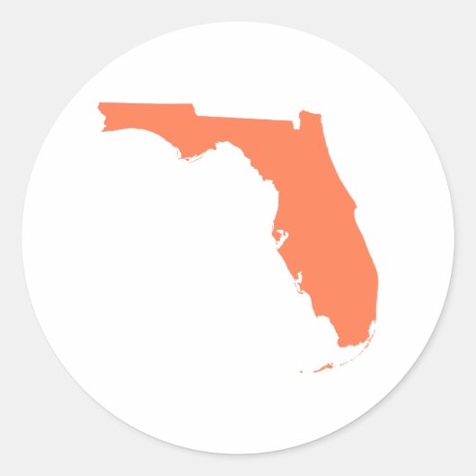Koraal Florida Ronde Sticker (Voorkant)