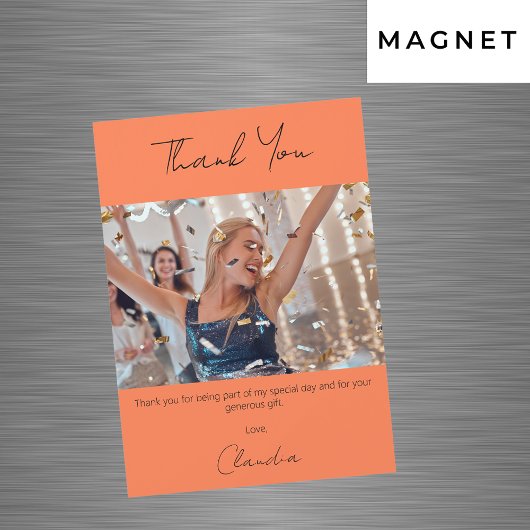 Koraal foto dank u magneet kaart