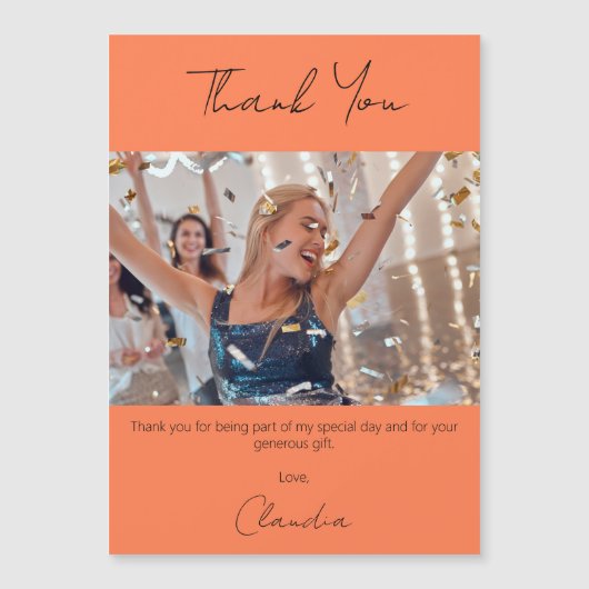 Koraal foto dank u magneet kaart (Voorkant)