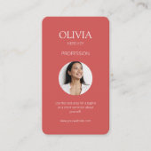 Koraal Foto Sociale QR Code Visitekaartje (Voorkant)