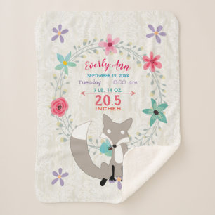 Koraal Fox Baby Girl Stats Waterverf Breed Sherpa Deken