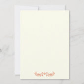 Koraal gebladerte initialen bruiloft repetitie din kaart (Achterkant)